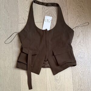 & Other Stories Brown Crop Top